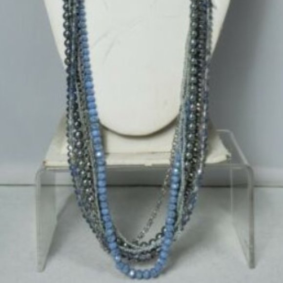 Ali Khan 7 Strand Iridescent Multicolor Glass Necklace (2 in 1) with gift box - Picture 10 of 11